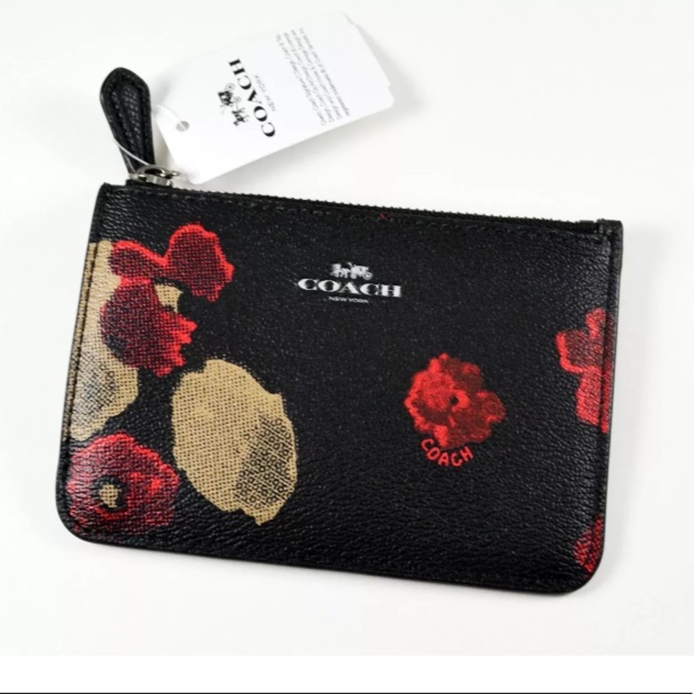 SOLD⛔️Authentic COACH Leather Floral ID/KeyHolder - Picture 2 of 6